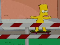 Bart Skateboarding Nude, "The Simpsons Movie"